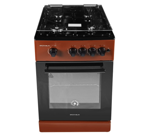 Плита газова Grunhelm G4FG5612BRB Коричнево-чорна