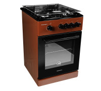 Плита газова Grunhelm G4FG5612BRB Коричнево-чорна