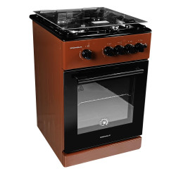 Плита газова Grunhelm G4FG5612BRB Коричнево-чорна