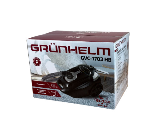 Пилосос - GVC-1703 HB з мішком ECO POWER Grunhelm чорно-сірий