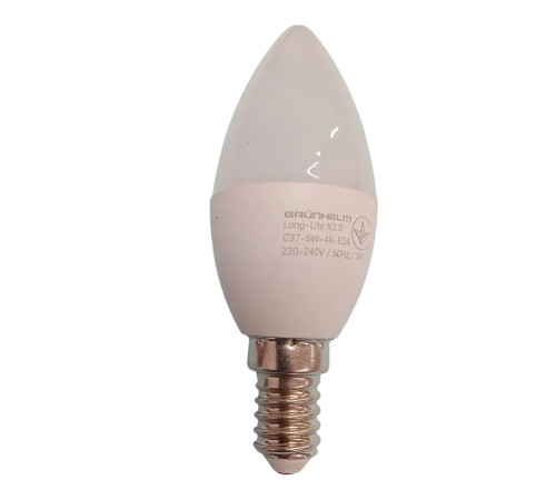 Лампа LED - C37-5W-4K-E14 Long-Life R2.0 Grunhelm