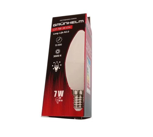 Лампа LED - C37-7W-3K-E14 Long-Life R2.0 Grunhelm