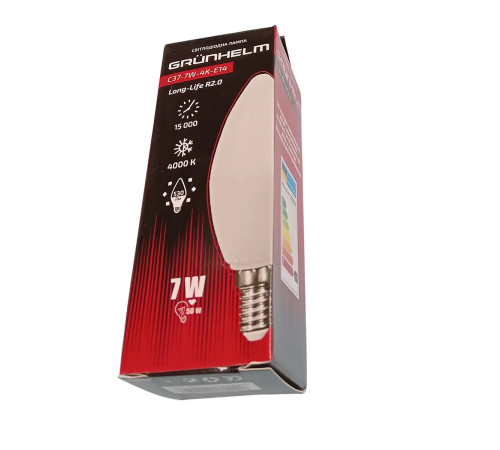 Лампа LED - C37-7W-4K-E14 Long-Life R2.0 Grunhelm