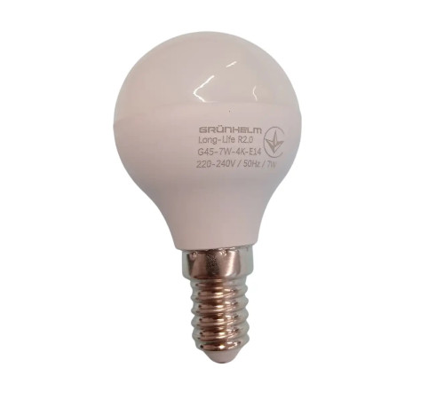 Лампа LED - G45-7W-4K-E14 Long-Life R2.0 Grunhelm