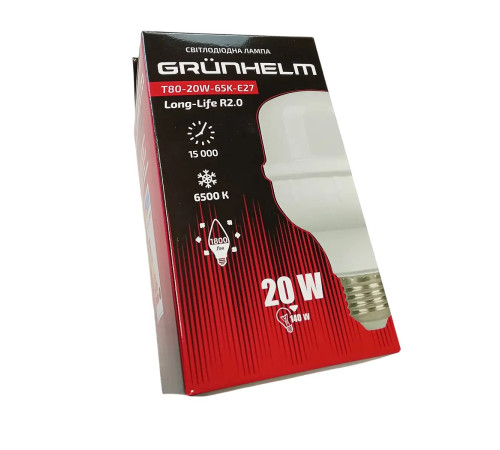 Лампа LED - T80-20W-65K-E27 Long-Life R2.0 Grunhelm