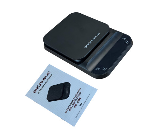 Ваги кухонні з таймером для кави та спецій - KES-030B чорнi Grunhelm