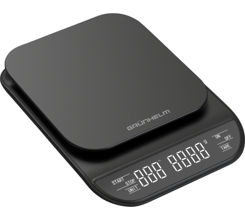 Весы кухонные с таймером для кофе и специй - KES-030B черные Grunhelm