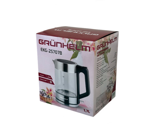 Електрочайник Скло - EKG-25707B чорний Grunhelm