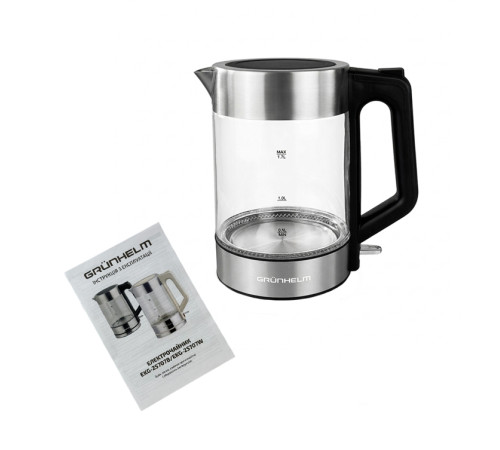 Електрочайник Скло - EKG-25707B чорний Grunhelm