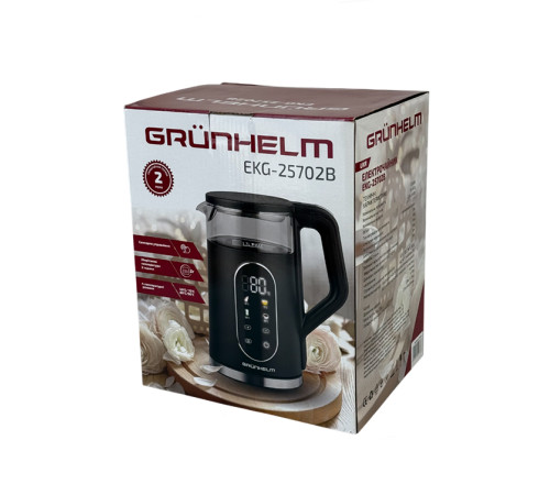 Електрочайник Скло - EKG-25702B чорний Grunhelm