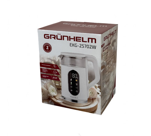 Електрочайник Скло - EKG-25702W бiлий Grunhelm