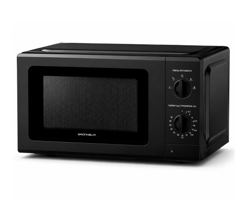Мікрохвильова піч - 20MX715-B(чорна) 20л, 700 Вт, мех. Grunhelm
