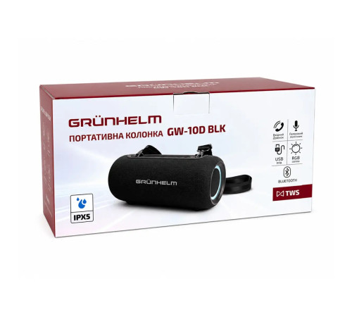 Портативная колонка GW-10D BLK черный Grunhelm